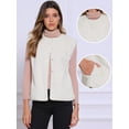 thumbnail image 2 of DARING DIVA Women's Button Down Open Front Winter Vests Jacket XS Apricot, 2 of 6
