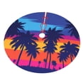 thumbnail image 3 of Kll 30" Christmas Tree Skirt Beach With Palm Trees Xmas Tree Skirts Mat For New Year Xmas Holiday Party Indoor Outdoor Home Decoration, 3 of 9