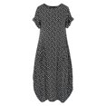 thumbnail image 3 of EIMELI Robe Décontractée pour Femmes Robe Décontractée pour Femmes à Pois Manches Courtes Col Rond Robe Maxi Vêtements pour Femmes G Noir, 3 of 3