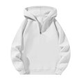 thumbnail image 3 of Christmas Gifts Rciityk White Hoodies for Women Fall Fashion Outfits Half Zip Pullover Cropped Sweatshirt Casual Lightweight Long Sleeve Hooded Sweatshirts with Pocket, 3 of 4