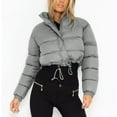 thumbnail image 5 of Cadancy Cropped Jacket Women Puffer Long Sleeve Zip Up Stand Collar Quilted Jackets Drawstring Hem Y2K Fashion Streetwear Puffy Casual Loose Down Coats 2025, 5 of 7