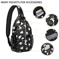 thumbnail image 2 of Sling Backpack,Spooky Halloween Ghosts Pattern Sling Bag with Water Bottle Holder,Waterproof Sling Bag for Men/Women with Headphone Jack for Hiking,Travel, 2 of 6