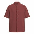 thumbnail image 5 of Wavsuf Summer polo Shirt Mens Button polo T-Shirt Button T-Shirt Wine Size S, 5 of 7
