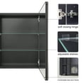 thumbnail image 5 of Fundin Black Aluminum Bathroom Cabinet with Mirror 19.8 x 26 inches,Recessed or Surface Mount with Adjustable Shelves, 5 of 7