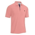 thumbnail image 4 of HOWPAY Short Sleeve Polo Shirts for Men Summer Casual Solid Color Classic Button Tops Lightweight Workout Collared Polo T-Shirts Light Pink XXL, 4 of 5