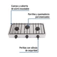 thumbnail image 2 of Parrilla de gas de sobreponer 3 quemadores, inox, Foset blanco, 2 of 3
