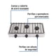 thumbnail image 2 of Parrilla de gas de sobreponer 3 quemadores, inox, Foset blanco, 2 of 3