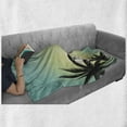 thumbnail image 6 of Modern Soft Flannel Fleece Throw Blanket, Hawaiian Miami Beach Island Palm Trees Sun Like Clear Skies Art Print Image, Cozy Plush for Indoor and Outdoor Use, 50" x 70", Seafoam Black, by Ambesonne, 6 of 6
