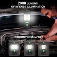 thumbnail image 3 of Rechargeable camping lantern, 2000lm led camping lights with 3 light modes, cob lightweight camp lamp phone charger portable waterproof lantern flashlight for power outages, emergency, hiking, 3 of 7