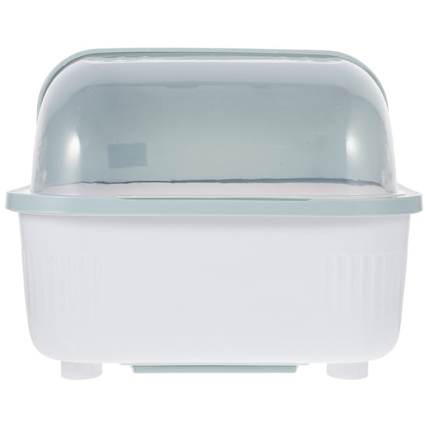 Escurridor de platos de cocina con tapa, escurridor de agua, organizador de cubiertos y utensilios