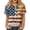 Khaki(American Flag Stars Striped), variant on Summer Tops for Women 250 Anniversary USA Flag Short Sleeve Patriotic American Flag Stars Striped V Neck Button T Shirt 4th Of July Outfits for Women Business Work Shirts Khaki XL
