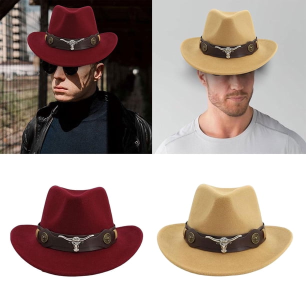 Sombrero de vaquero casual ligero de para mujer para hombres adultos Yinane Sombrero de vaquero occidental