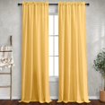 thumbnail image 1 of Yellow Gold Curtains 45 Inch Length for Kitchen Fall Decor 2 Panels Set Rod Pocket Short Semi Sheer Linen Textured Mustard Golden Yellow Curtains for Bathroom Small Window Sunflower Colored 52x45 Long, 1 of 8