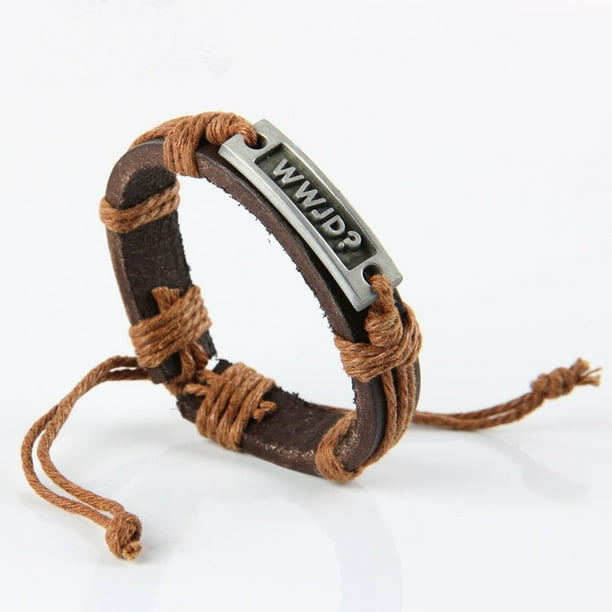 Leather Bracelet with Jesus Christ Do? What Would Jesus Do Wwjd Hand