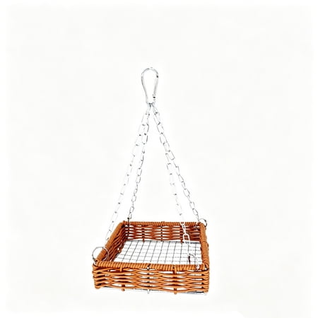 Parrot Hanging Style Bird Cage Swing for Budgie Lovebird Four Season Natural Design Khaki 29cm Metal