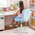 thumbnail image 5 of Vicluke Kids Desk Chair with Wheels Adorable Fluffy Girls Desk Chair with Heart-Shaped Backrest Design Adjustable Seat Height for Bedrooms & Study Rooms, Dreamy Blue, 5 of 8