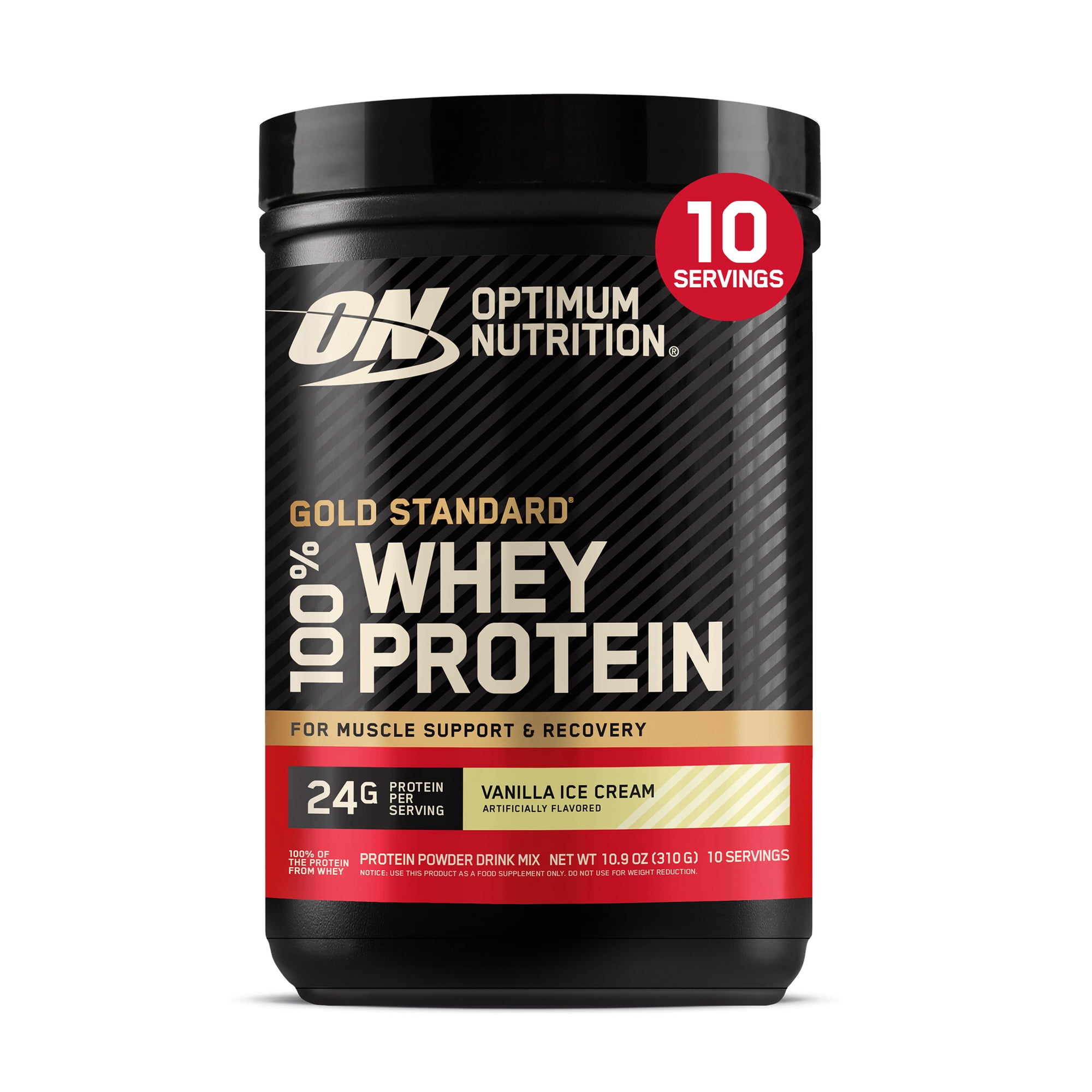 Optimum Nutrition, Gold Standard 100% Whey Protein Powder, Vanilla Ice Cream, 10 Servings
