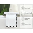 thumbnail image 3 of PurpleEssences Solid Scallop Cloth Napkins Set of 6 18x18 inches- White - Edges - Black, 3 of 5