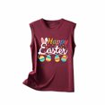 thumbnail image 4 of Pntutb Camisoles pour Femmes Liquidation Pâques Mode pour Femmes Décontractée Blouse Imprimée Sans Manches Col Rond Aguichant Ajustée Chandail à Enfiler Hauts Rolback, 4 of 4