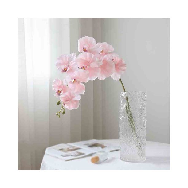 Arreglo floral decorativo for sala de estar con flores falsas de imitación de Phalaenopsis rosa.