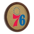 thumbnail image 2 of Philadelphia 76ers 20.25'' Round Faux Barrel Framed Cork Board, 2 of 5