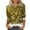 Yellow, variant on Patlollav Christmas Tops for Ladies,Womens Round Neck Three Quarter Sleeve Tops S-3Xl Gift