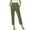 Green-15, variant on REALiKUN Womens Casual Loose Pants Comfy Cropped Work Pants with Pockets Elastic High Waist Paper Bag Pants