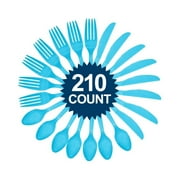 Bright Blue Cutlery Set (210 Count)