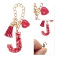 thumbnail image 4 of Unique Bargains 1 Pc Heart Tassel Letter J Water Cup Pendant for Office Red Alloy Plastic, 4 of 5