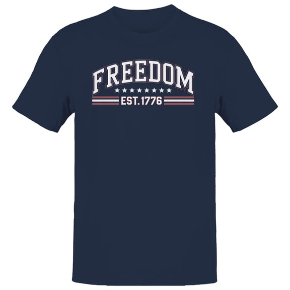 Smartprints Freedom EST. 1776 Patriotic Men's T-shirt, Navy, S