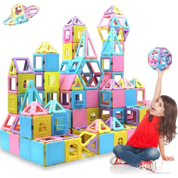 103 Pcs Magnetic Tiles,Macaron Magnetic Building Blocks for Toddlers 3-5 4-8, Magnet Blocks for 3-8 Year Old Boys Girls Birthday Gifts