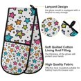 thumbnail image 2 of Yayeee Double Oven Mitt Kitchen Heat Resistant Baking 35" x7" Quilted Glove, White Stars, 2 of 6