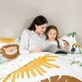 thumbnail image 5 of Feelyou Kawai Cartoon Lion Queen Comforter Set for Boy, Cartoon Parrot Animal Bedding Sets, Palm Botanical Reversible Bedding Comforter Set, Microfiber Bedroom Decor, 3 Pieces, 5 of 8
