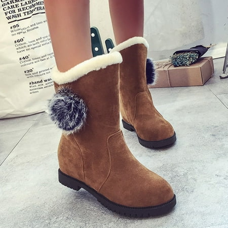 

TALKVE Snow Boots Ankle Warm Thick Soled Women s Thermal Boots Tassel Winter Plush Shoes Women s Boots