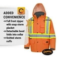 thumbnail image 5 of Pioneer Hi Vis Winter Quilted Safety Parka for Men - Waterproof Work Jacket with Reflective Tape - ANSI Class 3 - Orange, 5 of 8