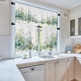 thumbnail image 2 of Watercolor Floral Kitchen Curtains Green Window Curtains Valance and Tier Set 36 Inch, Border with Leaves Rod Pocket Short Tier Curtain, Spring Flowers Small Cafe Curtains for Kitchen Decor, 2 of 6