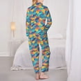 thumbnail image 6 of Goofa Colorful Fish 1 Printed Women’s 2 Piece Pajama Set Super,Pajamas Women's Long Sleeve Sleepwear Soft Button Down Loungewear Pjs Lounge Set Nightwear-Small, 6 of 9