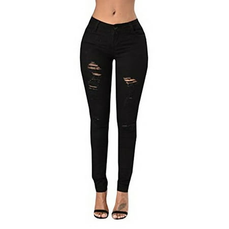 SySea - Low Waist Women Skinny Jeans Ripped Pencil Pants - Walmart.com