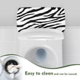 thumbnail image 4 of Renewold Zebra Stripes Printed Toilet Tank Lid Cover with Elastic Edge, Dust-proof Easy Cleaning Toilet Tank Cover Replacement for Bathroom, Black and White, 4 of 6
