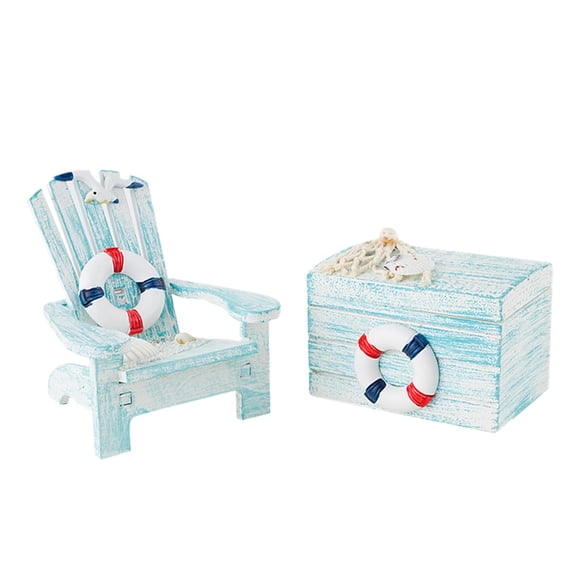 Silla de playa mini estilo mediterráneo Decoración para habitación infantil Viento marino Pequeña decoración para escritorio Accesorios para fotografía