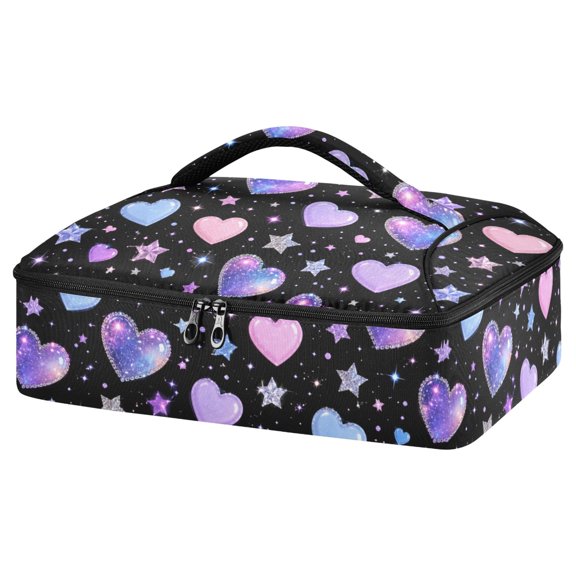 Casserole Carrier Bag Portable Casserole Travel Carry Bag for Outdoor Picnic Camping Hearts and Stars Scattered Throughout