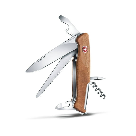 Victorinox Swiss Army Ranger Wood 55 Pocket Knife, Walnut