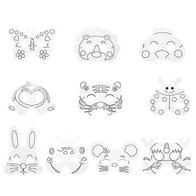 Máscaras de animales 10 piezas Allinless