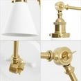 thumbnail image 4 of JONATHAN Y Rover 7" Classic Industrial Metal Adjustable Arm LED Wall Sconce, White/Brass Gold (Set of 2), 4 of 6