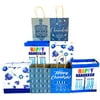 Hanukkah Gift Bags Set of 8 Assorted Sizes Paper/Kraft Bags Happy Chanukah/Hanukkah, Dreidel, Menorah Designs