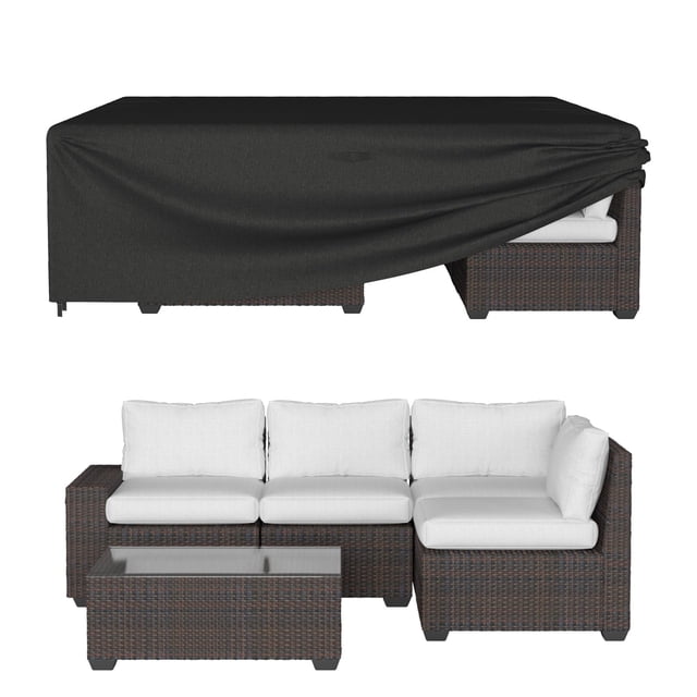 Funda para muebles de patio ONBRILL, 250 x 200 x 70 cm, impermeable, negra