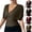 #334 Army Green, variant on Women's V Neck Short Sleeve Wrap Front Drape Dolman Tunic Top Smocked Cinched Waist Dressy Chiffon Blouse Black,S