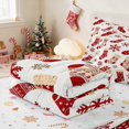 thumbnail image 5 of Manfei Stocking Holiday Full Comforter Set with Fitted Sheet and 2 Pillowcases, Olive Cream, 5 of 7