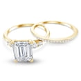 thumbnail image 4 of Rosec Jewels 6X8 MM Emerald Cut Lab Grown Diamond Bridal Ring Set - Gift For Women, 10K Yellow Gold, US 8.00, 4 of 8