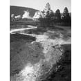 thumbnail image 2 of Adams, Ansel 12x14 White Modern Wood Framed Museum Art Print Titled - Stream winding back toward geyser, Central Geyser Basin, Yellowstone National Park, Wyoming, ca. 194, 2 of 4